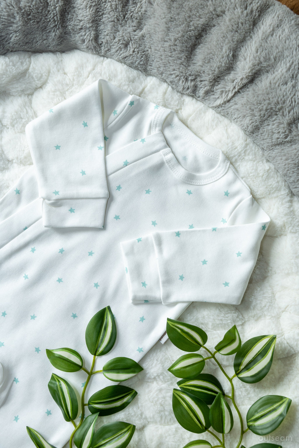 Outseam romper Estrelas Verde-menta — vista de detalhe 3